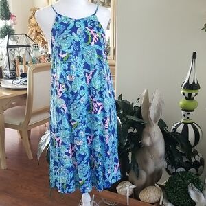 Lilly Pulitzer Blue and Pink Floral Dress